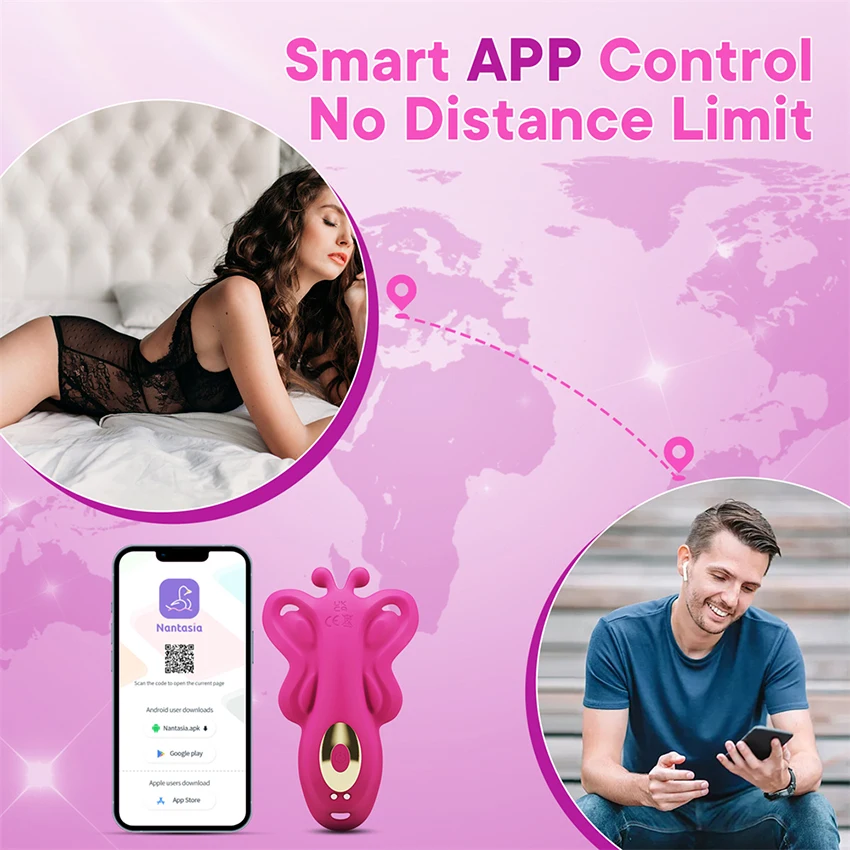 APP Control Butterfly Vibrator Panty Vibrators with 9 Vibration Modes Clitoris Stimulator Female Masturbation Sex Toy for Women