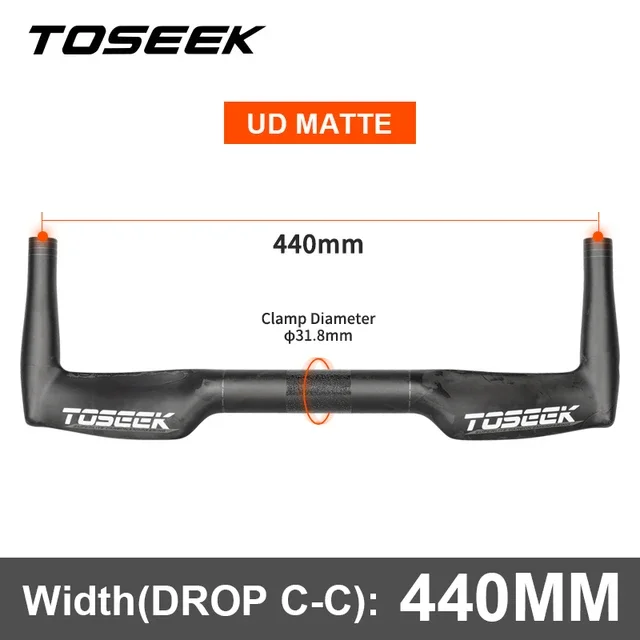 TOSEEK フルカーボン TT ハンドルバー 400/420/440 ミリメートル