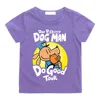 Fun Dog Man Pattern Children T-shirt Summer Casual Short Sleeved Boy Tee-shirt Comfortable Round Neck Girl Tshirt High Quality 6