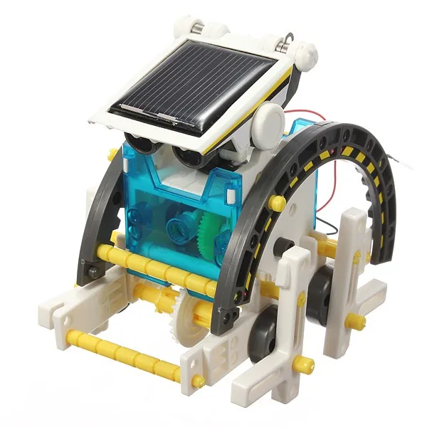 Kids STEM 13-in-1 Solar Robot Creation 260-Piece Kit Working Solar Powered Motorized Engine Gears