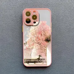 Pink Peach Blossom Floral Phone Case - Elegant Flower Back Cover - iPhone 12 Pro (Pink GFHH 8)