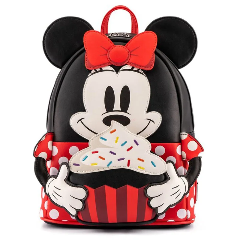 

New 2023 Disney Pu Leather Mickey Women Backpack Minnie Cute Mini Schoolbag Birthday Gifts For Girl Brand Handbag Fashion Trend