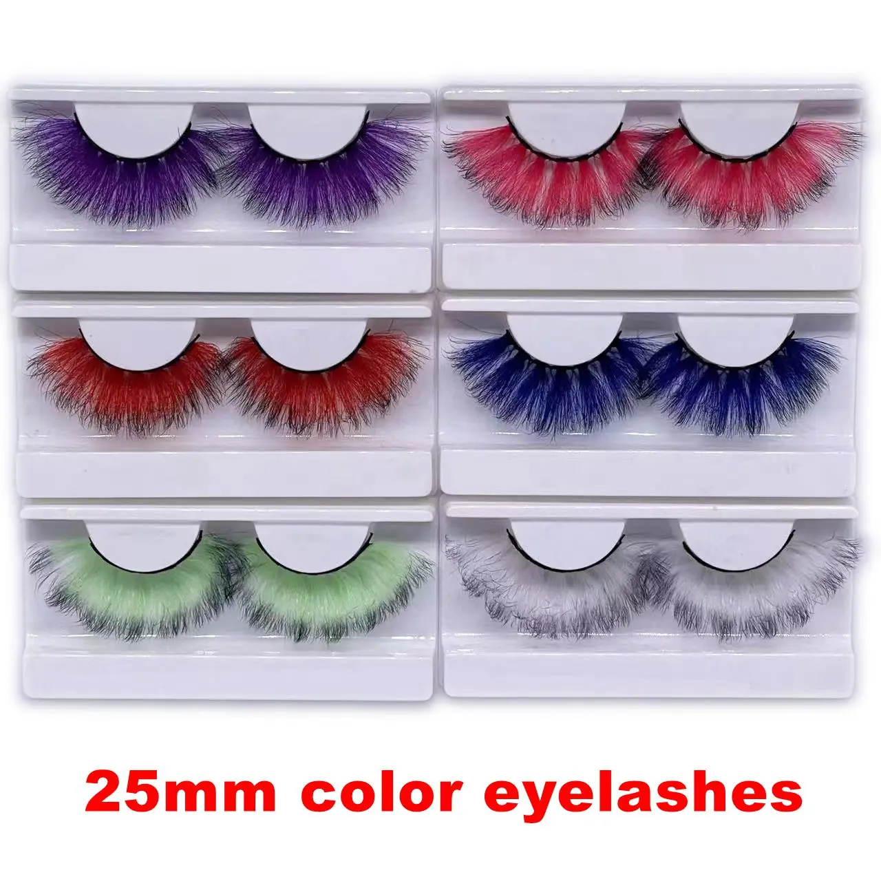 

10 pairs color eyelashes long 25mm Gradient hair eyelashes cosplay make up eyelash color eyelashes for Halloween Christmas COS