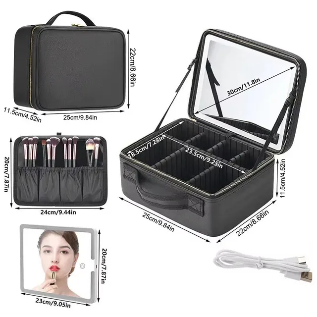 Smart LED Cosmetic Case With Mirror