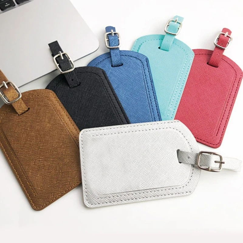GD5F PU Leather Suitcase Luggage Tags Name Address Holder Identifier Label Tag