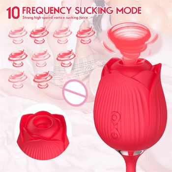 Rose Sucking Vibrator 10 Modes Vibrating Clit Sucker Nipple Blowjob Clitoris Stimulation Female Masturbation Sex Toys for Women 3