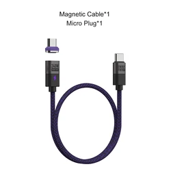 High - Speed 240W Magnetic USB Type C Fast Charging Cable - 1.8m (C for Micro)