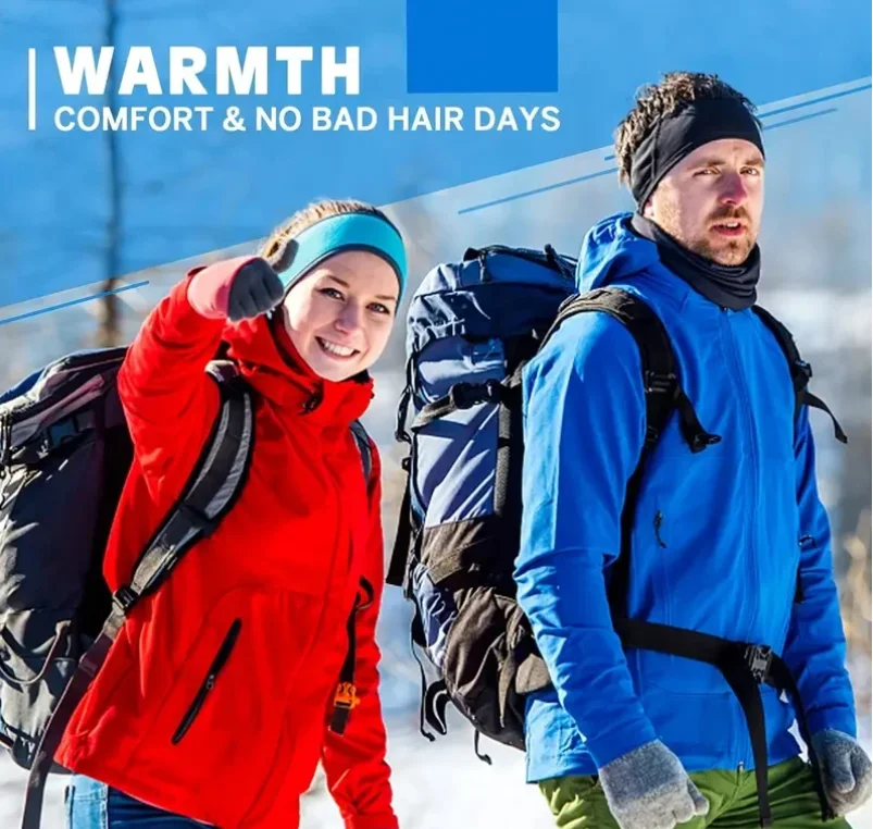 Warm Fleece Earmuffs Headband Soft Windproof Ear Warmer Unisex Outdoor Sports Headbands Ideal for Skiing Running Cycling