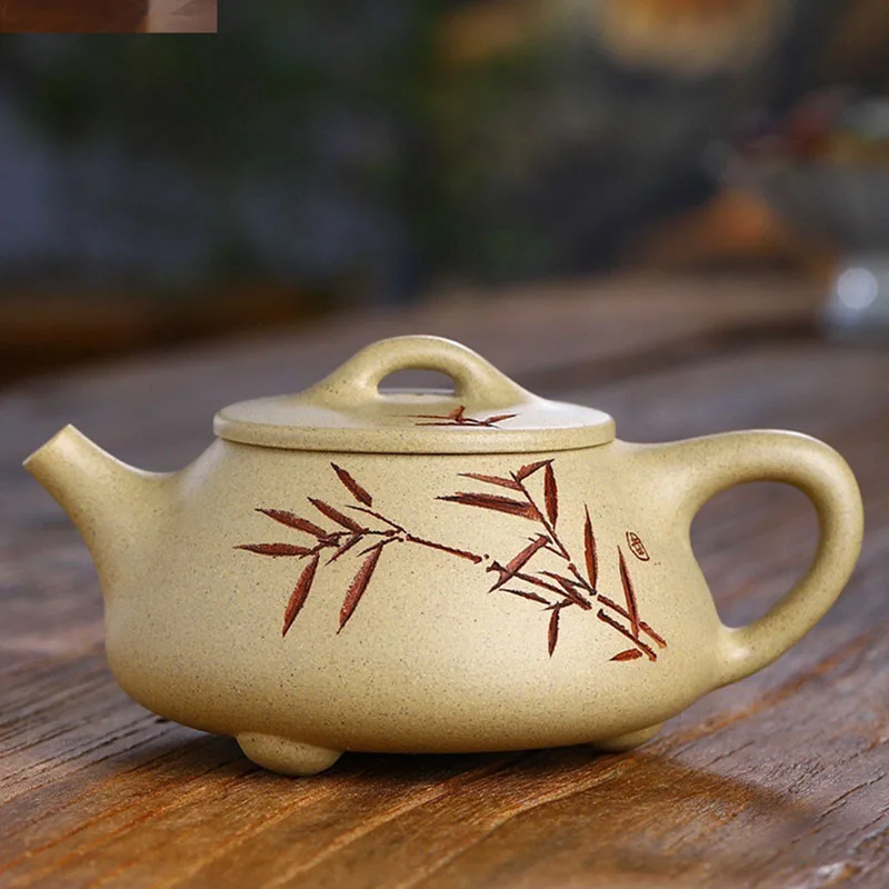Chinese Style Stone ladle shape Teapot, Old Purple Mud, Kung Fu Household Indoor, Pure Handmade, 220cc, Tea Pots, 1Pc