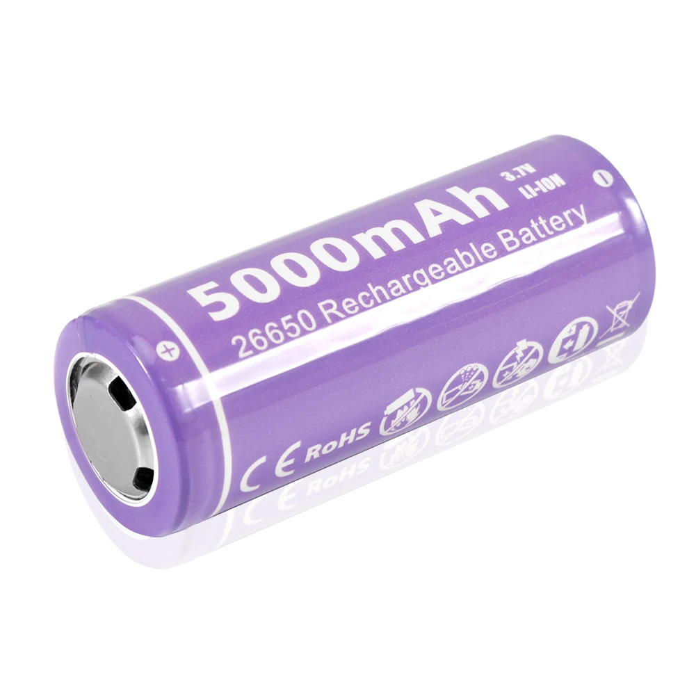 26650 Rechargeable Lithium Battery 3.7V 5000mA Suitable for APLOS Flashlight Torch