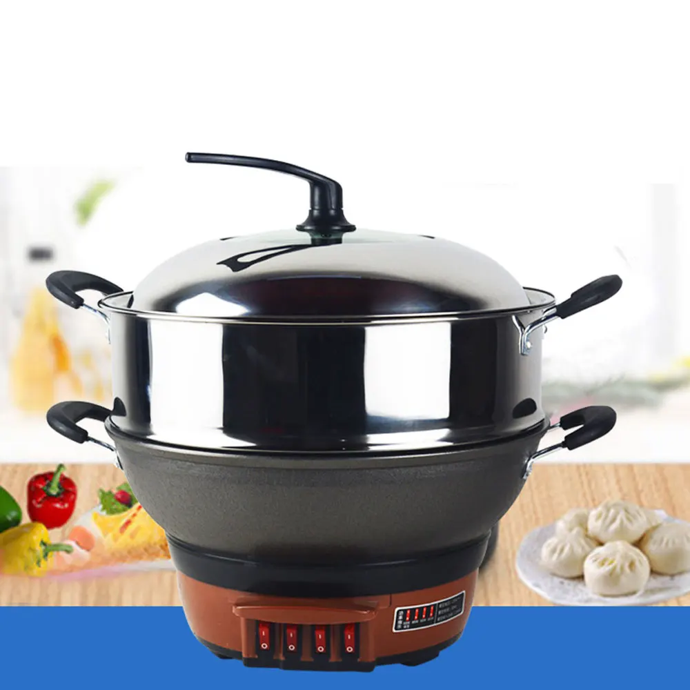 Version Electric Steamer Cast Iron Multi Cooker Frying Pan Multifunctional Electric Cooking Stove Pot
