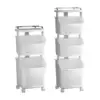 Laundry Cart Dirty Clothes Basket Storage Organizer with Wheels, Laundry Hamper Storage Shelves for Apartment Home Dorm 2