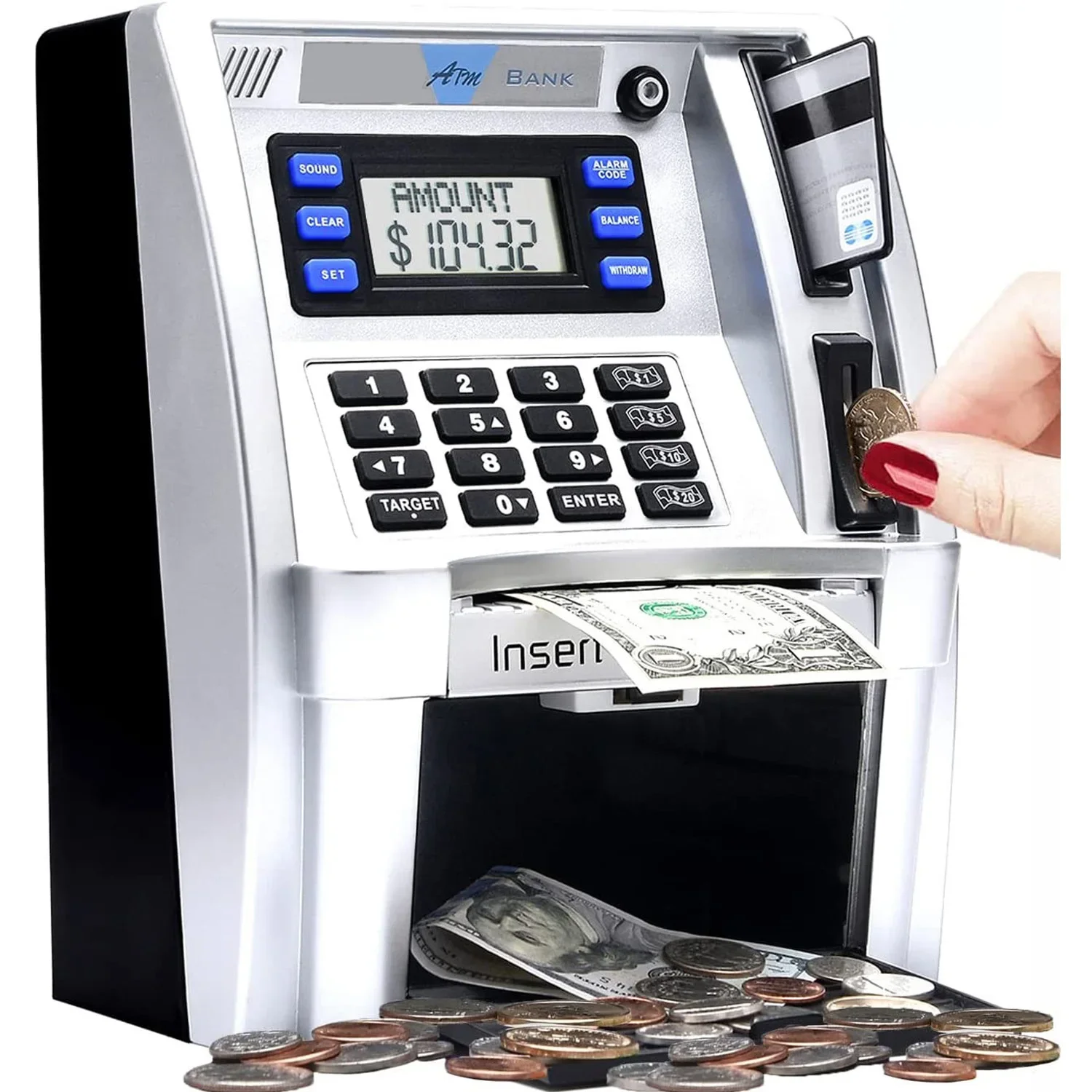 2023 전자 돼지 저금통, ATM 현금 동전 절약 상자, 비밀번호 돈 상자, 자동 예금 지폐, 어린이 선물