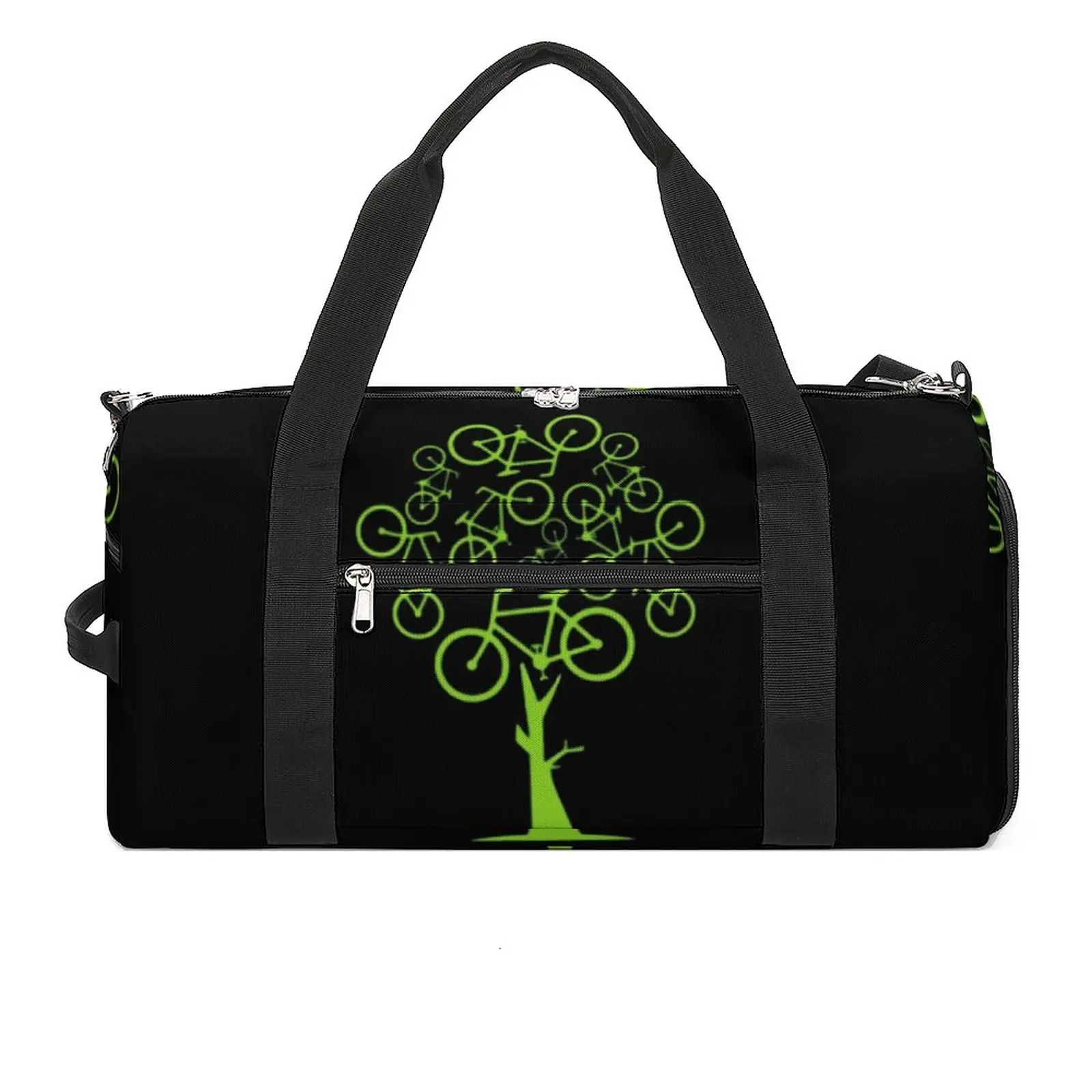 

Green Bicycle Tree Gym Bag Artistic Picture Swimming Sports Bags Men Women Gym Accessories Cute Fitness Bag Waterproof Handbags