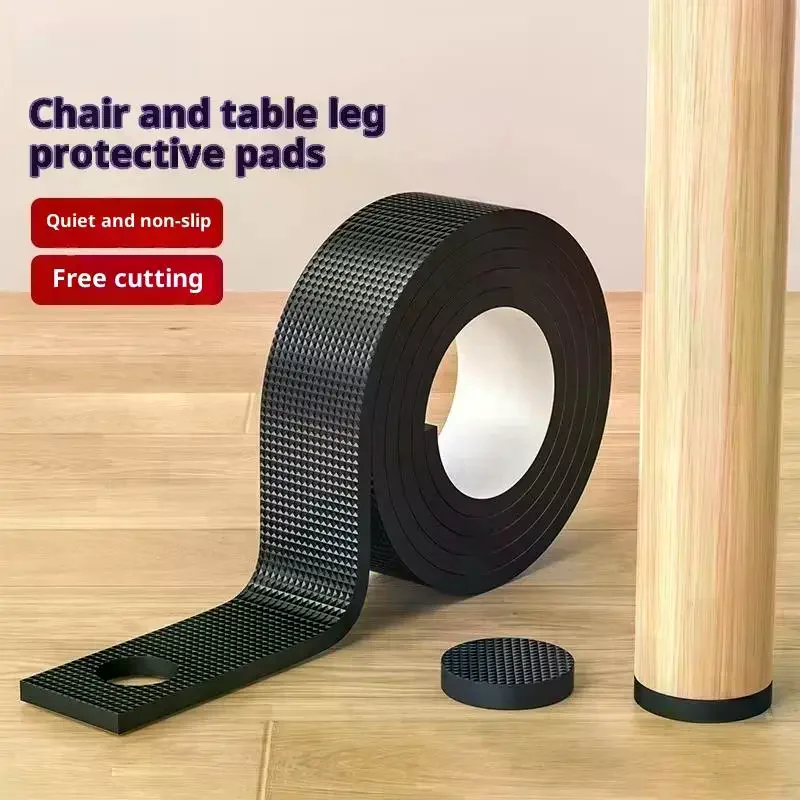 Durable Non-Slip Rubber Furniture Leg Protectors with Adhesive Backing