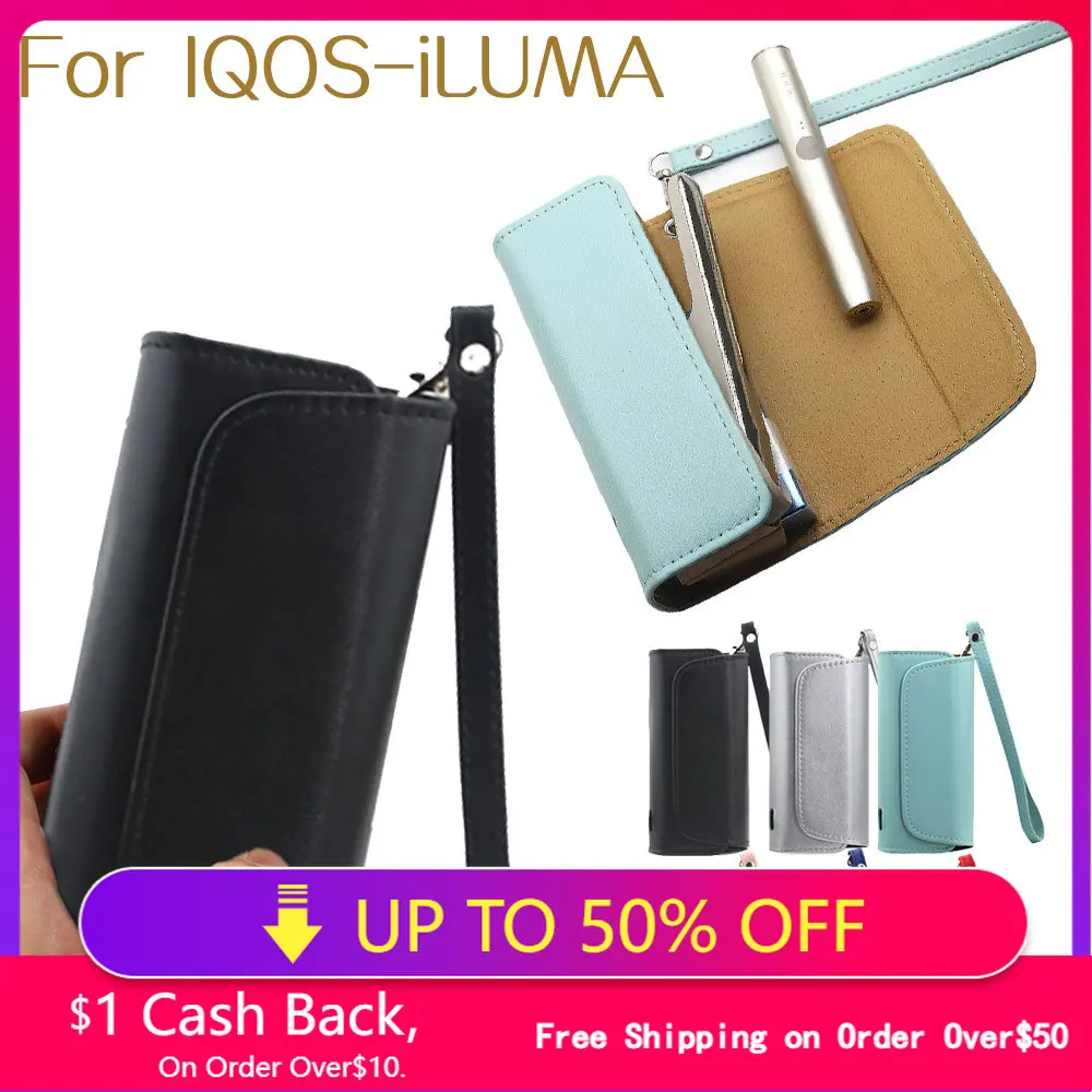 6 Colors Flip Bag for Iqos iluma illuma Case Pouch Holder Double Book  Wallet Leather Cover for Iqos Accessories
