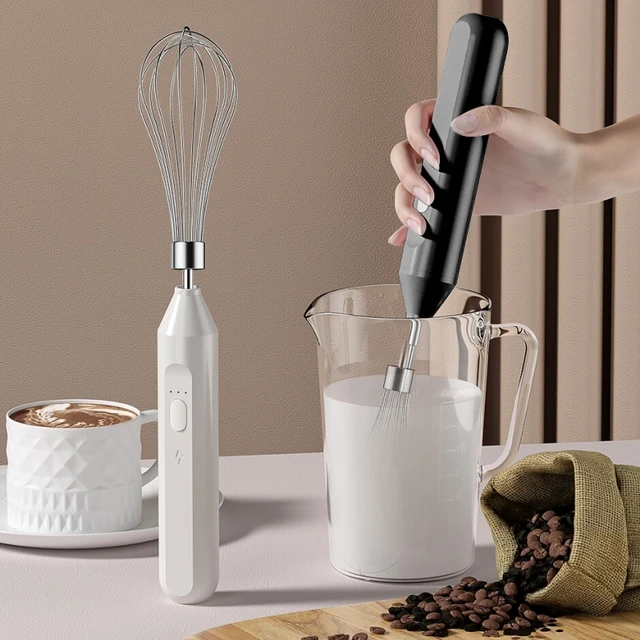 Electric Mixer Milk Beater Double Head Coffee Frother Foamer Machine  Stainless Steel For Home Kitchen Food Processor - AliExpress