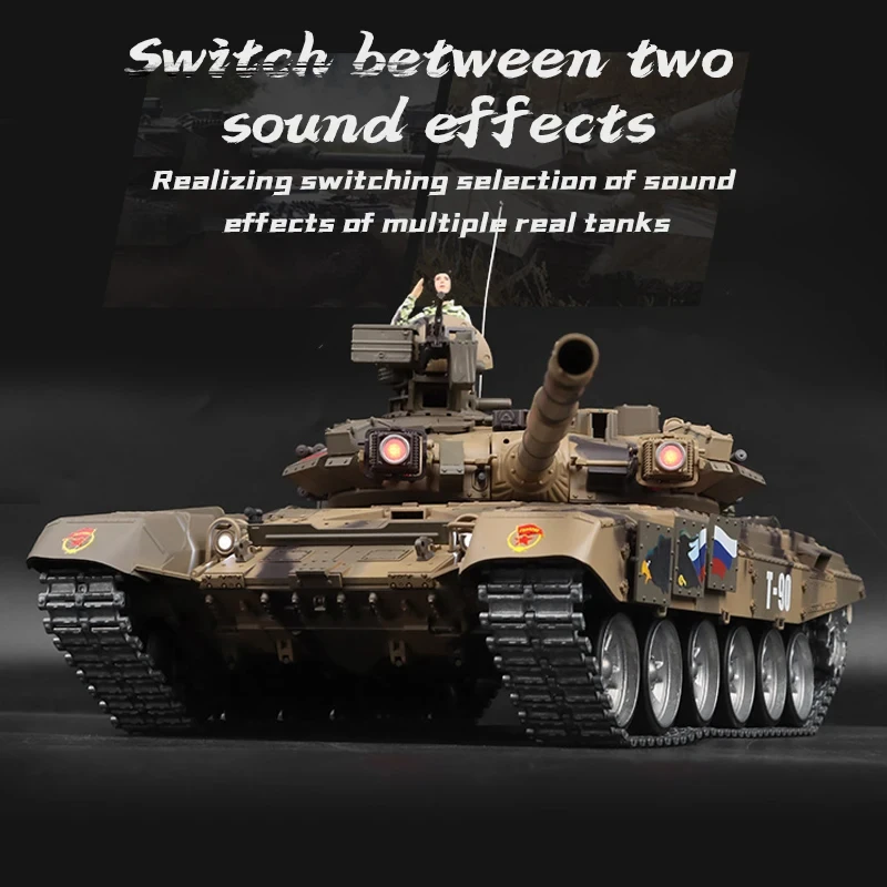 1:16 Henglong 3938 Russian T-90 Remote Control Tank 7.0 Version Simulated Smoke Metal Rocker Arm Toy Car 2