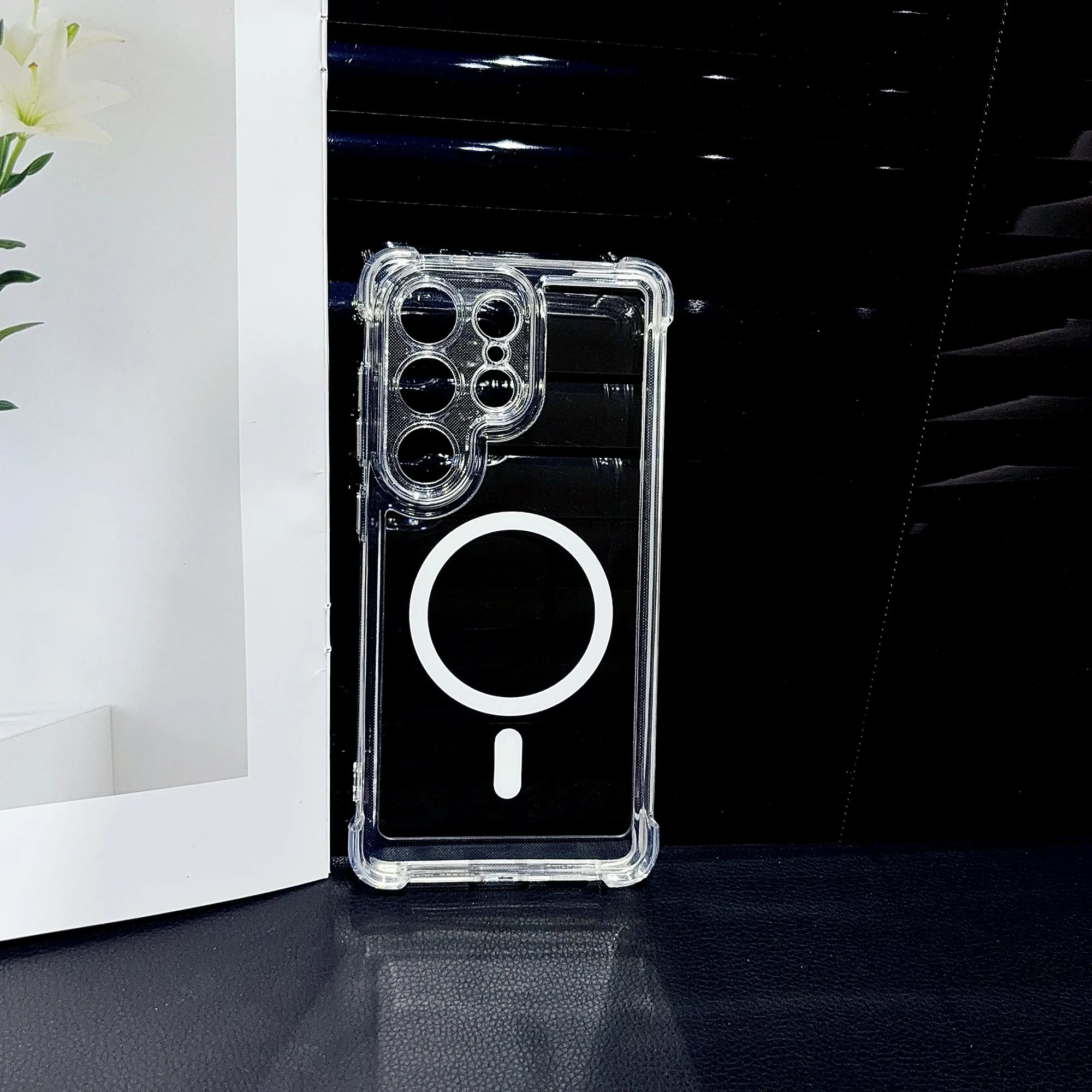 Air Cushion Shockproof Clear Magnetic Phone Case Cover