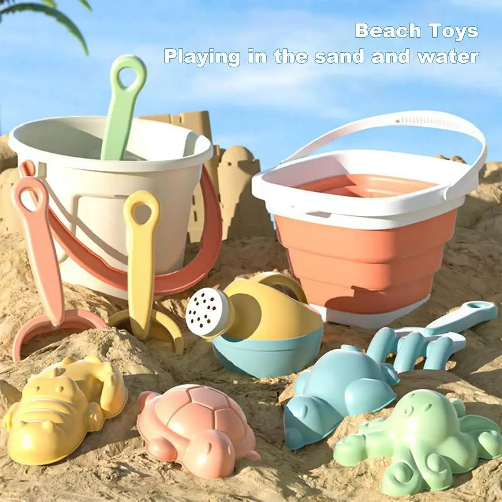 Sandspielzeug Set Für Kinder Mit Faltbarem Eimer Schaufel Rechen_voghion.com