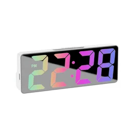 Modern LED Alarm Clock with Adjustable Brightness and Temperature Display (Multicolor white)