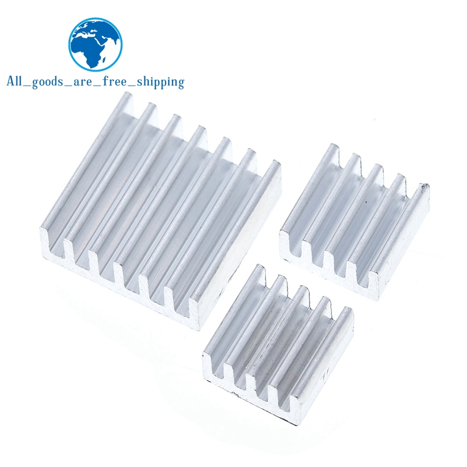 1SET = 3PCS Adhesive Raspberry Pi Heatsink Cooler Pure Aluminum Heat Sink Set Kit Radiator For Cooling Raspberry Pi 2 B