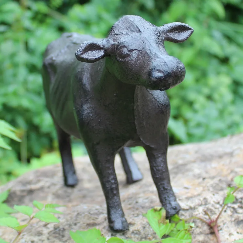 

Чугунная статуя коровы, статуэтка, античное Ретро Ремесло, украшения для дома, бара, паба, клуба, стола, металлические поделки, украшения для улицы и сада