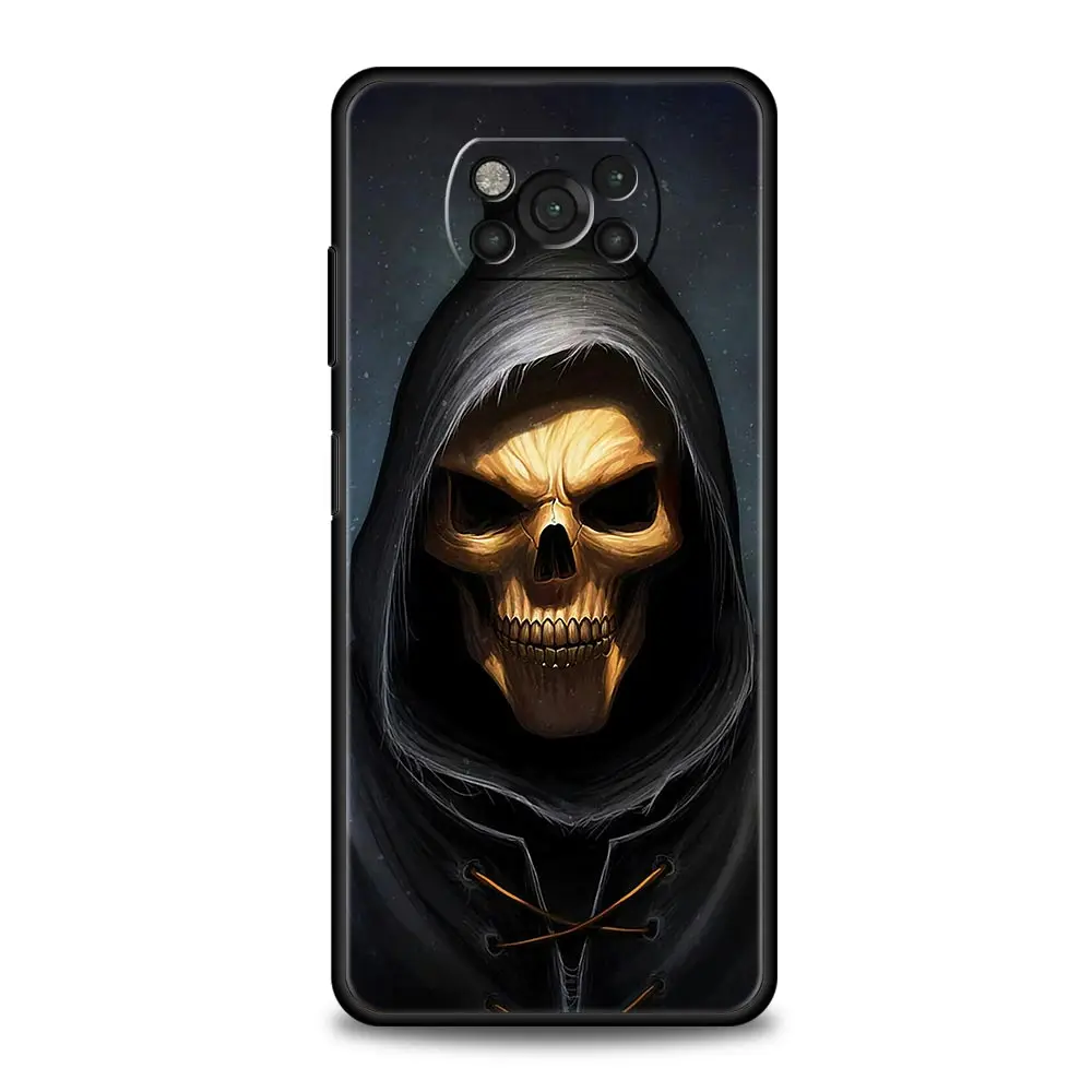 Grim Reaper Skull Skeleton Phone Case For Xiaomi Mi Poco X3 NFC M3 12 12T X4 M4 F4 Pro F3 Note 10 Lite 11 Ultra 10T 5G 9T Cover