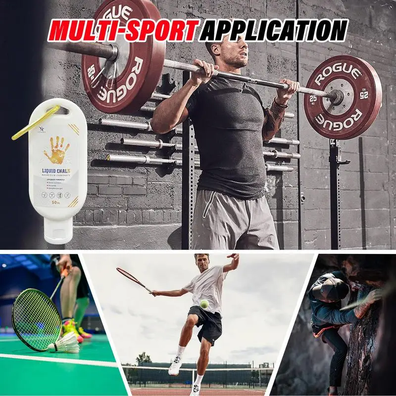 50/100/200ml Liquid Chalk Sports Magnesium Powder Fitness Weight Lifting Anti Slip Cream Grip Weight Lifting Climbing Gym Sports 3