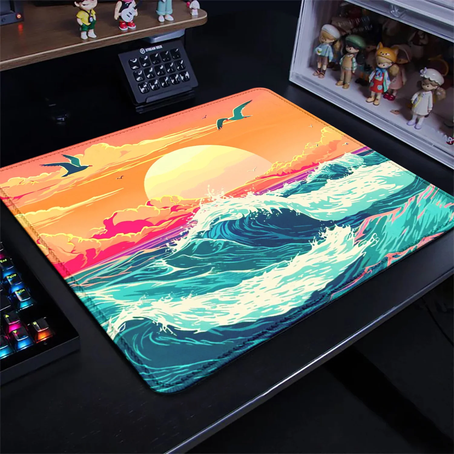 Kunst Mauspad Computer kleine Mauspads Tastatur Pad Maus matte Japan Sea Wave Gamer weichen Büro Teppich Tisch matte Desktop-Maus pa