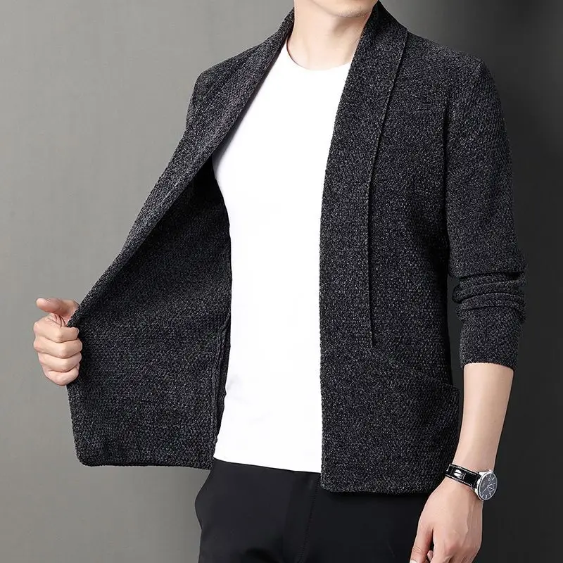 Autumn KPOP Fashion Style Harajuku Slim Fit Knitwear Loose Casual All Match Outerwear Solid V Neck Cardigan Long Sleeve Sweaters