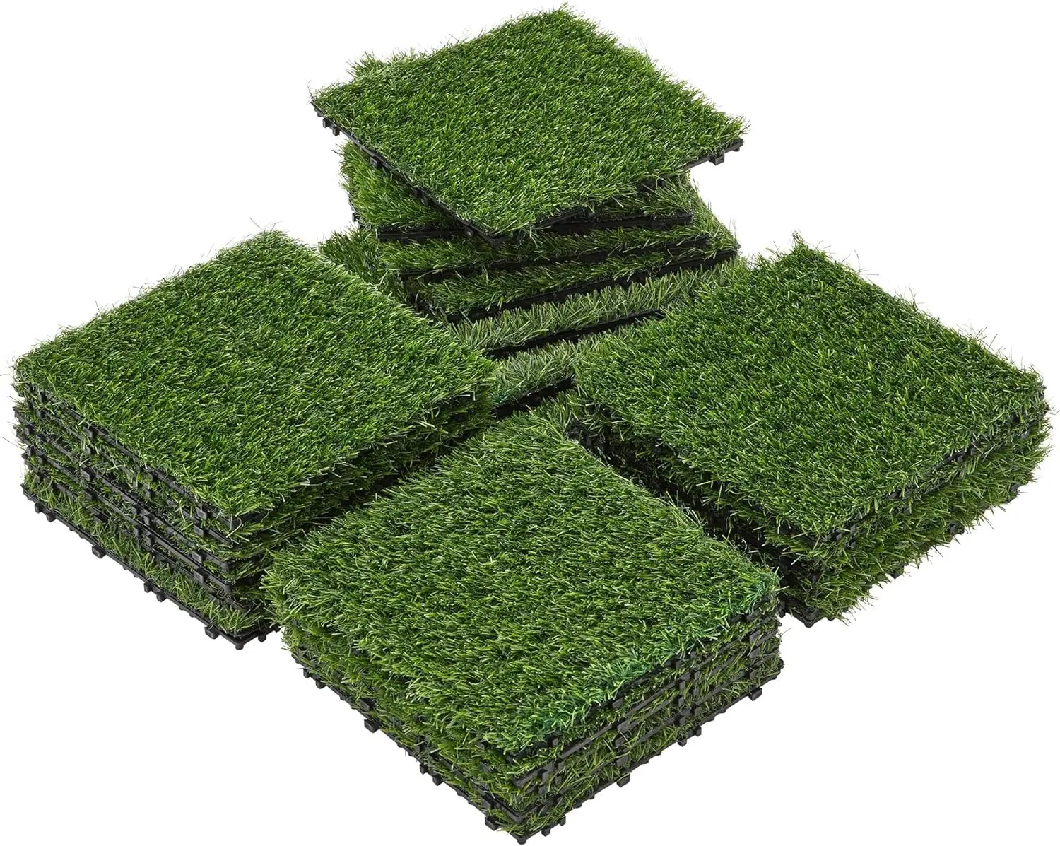 27PCS Turf Interlocking Deck Tiles Fake Grass Interlocking Carpet Tiles Grass for Indoor Outdoor