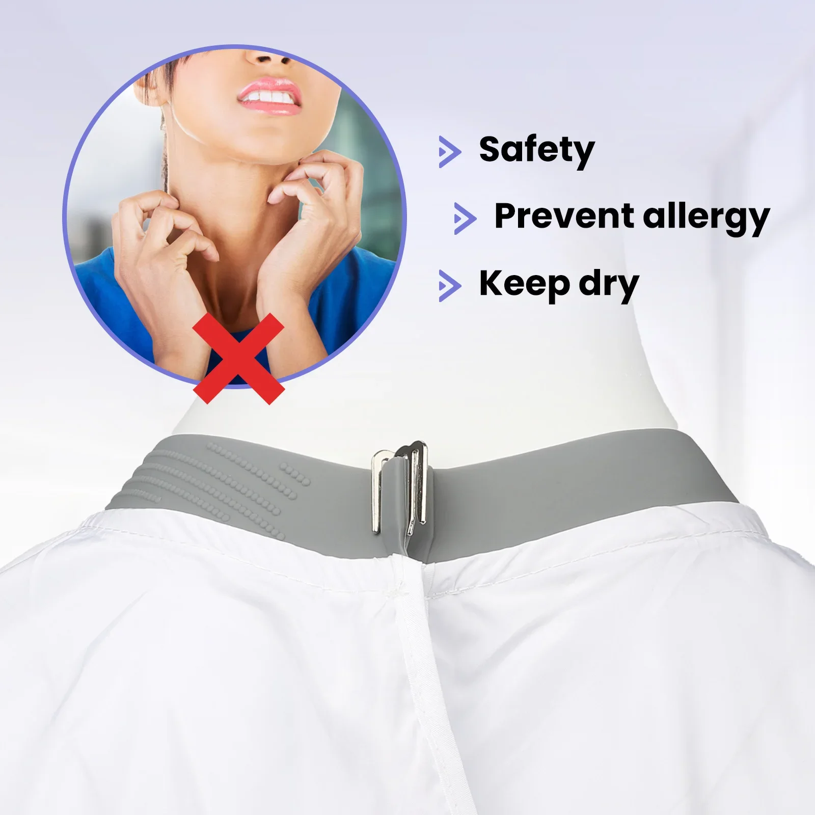 FnLune 블랙 화이트 실리콘 스카프 정전기 방지 미용사 앞치마 커팅 케이프 헤어 살롱 가운 앞치마 가게 이발사 앞치마 액세서리