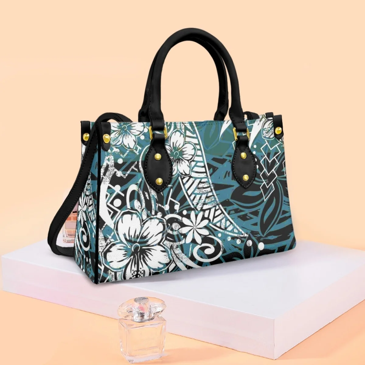 

Полинезия, французский гибискус, искусственная кожа, сумка-тоут для женщин, легкие сумки для закусок, коробка для еды, аксессуары, сумки для поездок