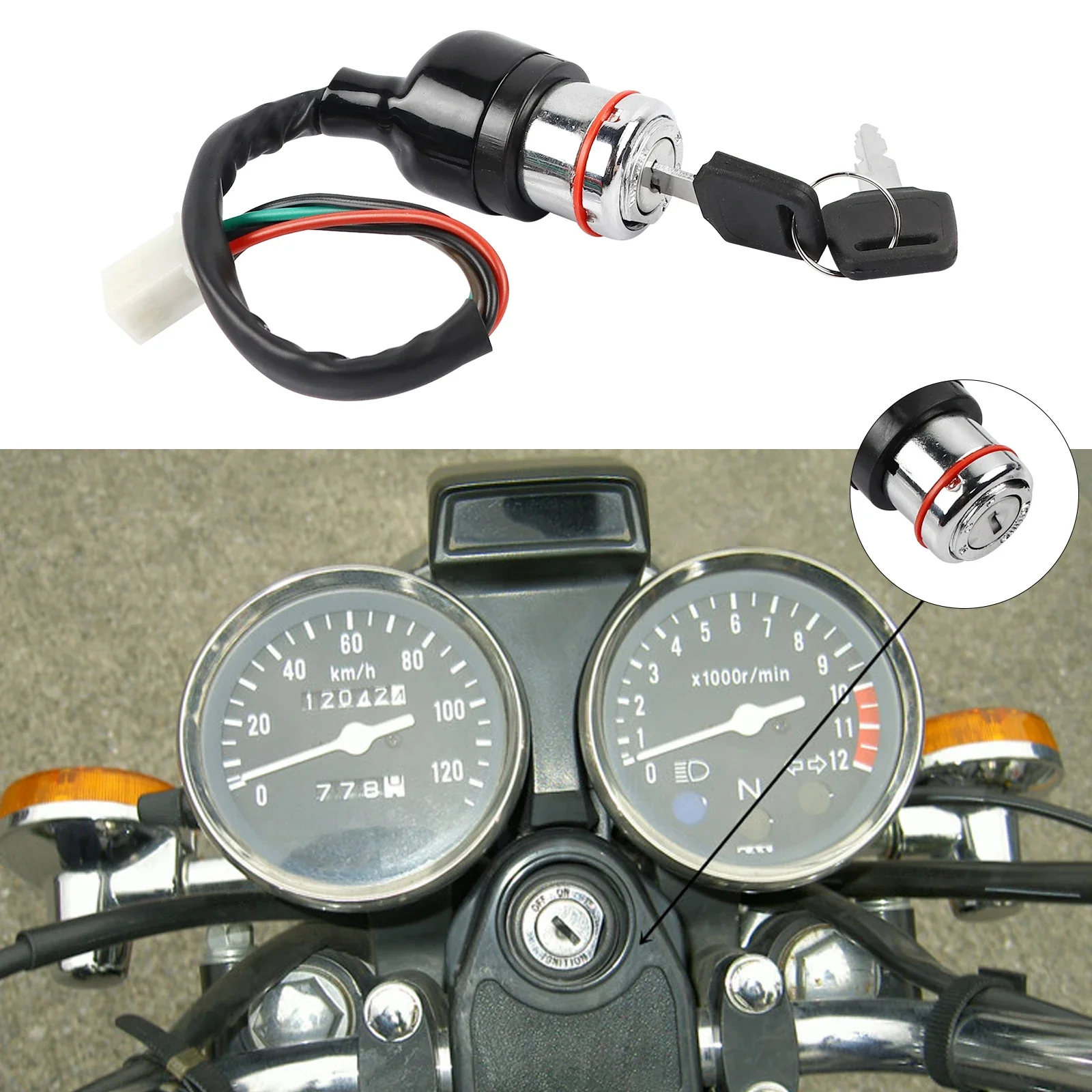 Interruttore a chiave di accensione per KAZUMA 6 fili 50cc 110cc 125cc