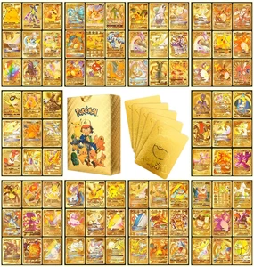 Pokemon English Spanish French Playing Cards Charizard Vmax Gx Anime Rare Pikachu Battle Trainer Collection Card Toys