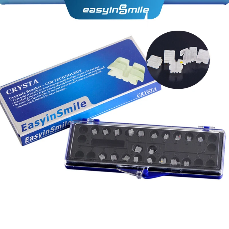 EASYINSMILE Dental Orhto Ceramic Bracket MINI Roth 022/018 3/345 W Hooks Brace 5-5 Dentist Tool