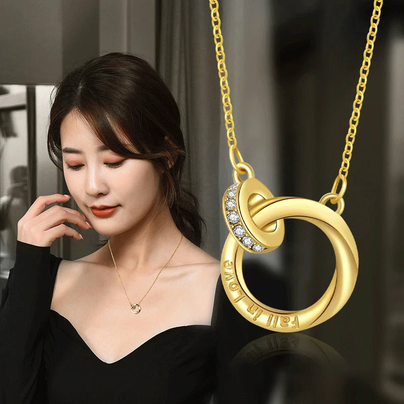 Collar con colgante de Cirle de cristal románico de acero inoxidable de titanio, Collar chapado en oro y plata, de hadas| | - AliExpress