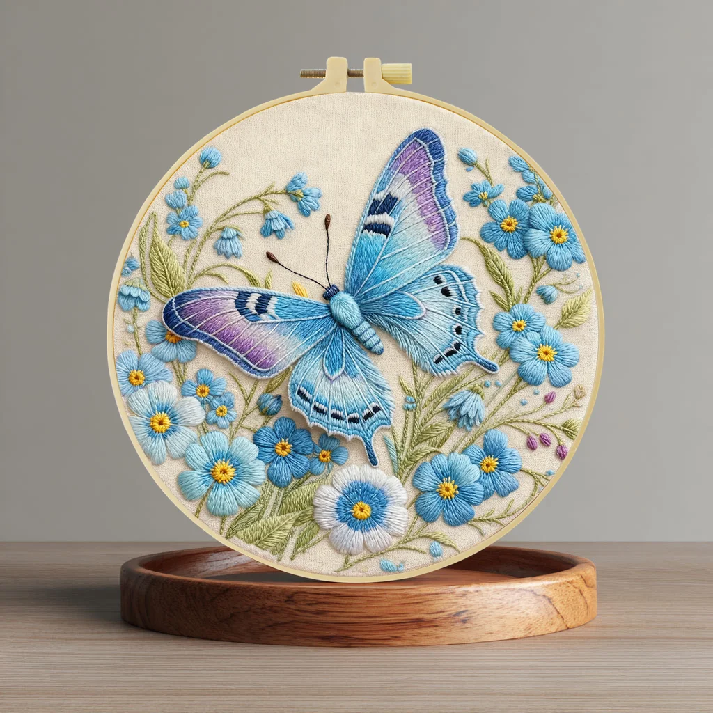 1 Stück 20X20CM/15X15CM Traum-Schmetterling Stickerei Starter-Kit DIY Kreuzstich Nähkunst als Geschenk