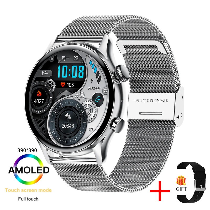 2022 NFC Smartwatch Women AMOLED 390*390 HD Screen Always On Display Bluetooth Call Custom Dial Luxury Smart Watch Sports Clocks 