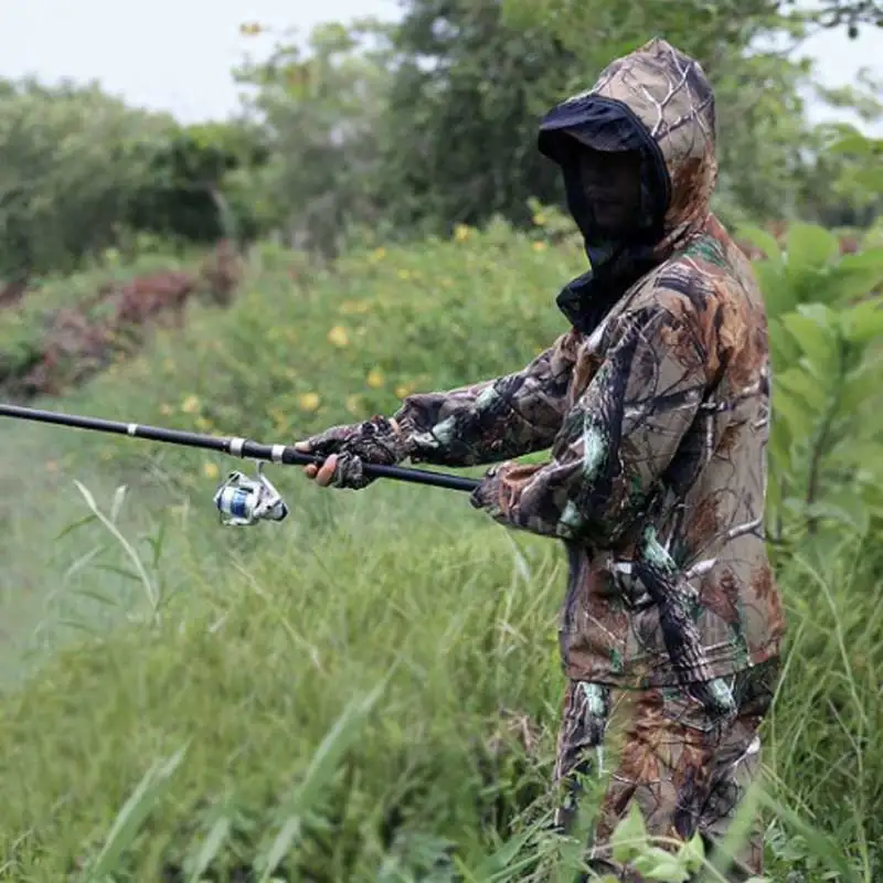 Men's Bionic Camouflage Suit, Tactical Ghillie Suit, Jacket and Pants Set, Outdoor Hunting Clothes, Fishing Clothes
