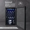 34 Bottle Wine Cooler Refrigerator Large Freestanding Cellar UV-Resistant Double-Paned Glass Electronic Digital Thermostat Pull 2
