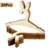 20Pcs Baby Clothes Rack Kids Wooden Hanger Mini Toddler Children Clothes Hanger Cute Bear Drying Hanger for Baby Jacket Skirt 1