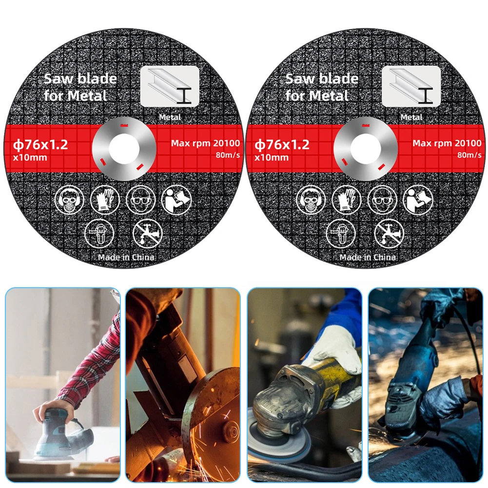 Metal Cutting Disc Anngle Grinder Grinding Wheels for Stainless Steel Cut Off Wheel Reinforced Resin Cutting Blade 1-10pcs 76mm
