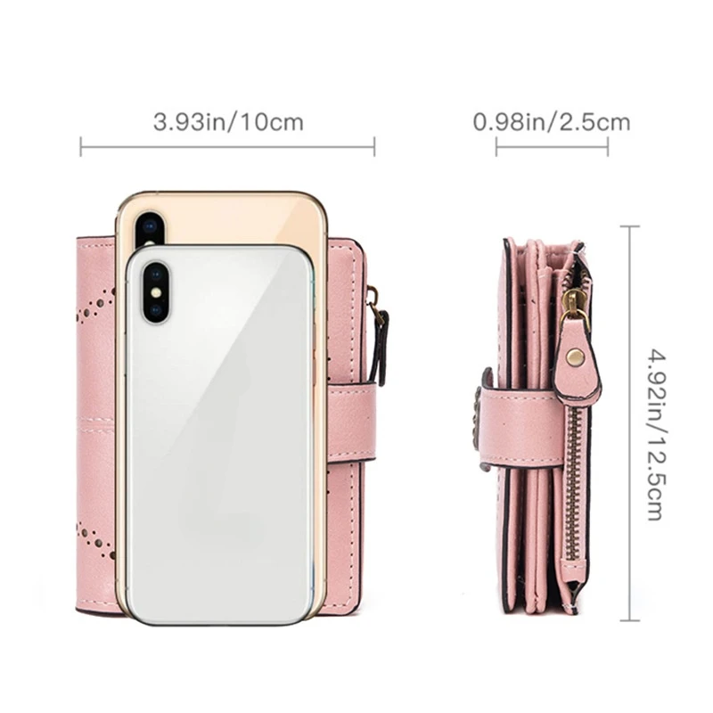 New Women's Wallet Short Mini Multi-Function Card Holder for Students RFID Blocking Leather Small Purse