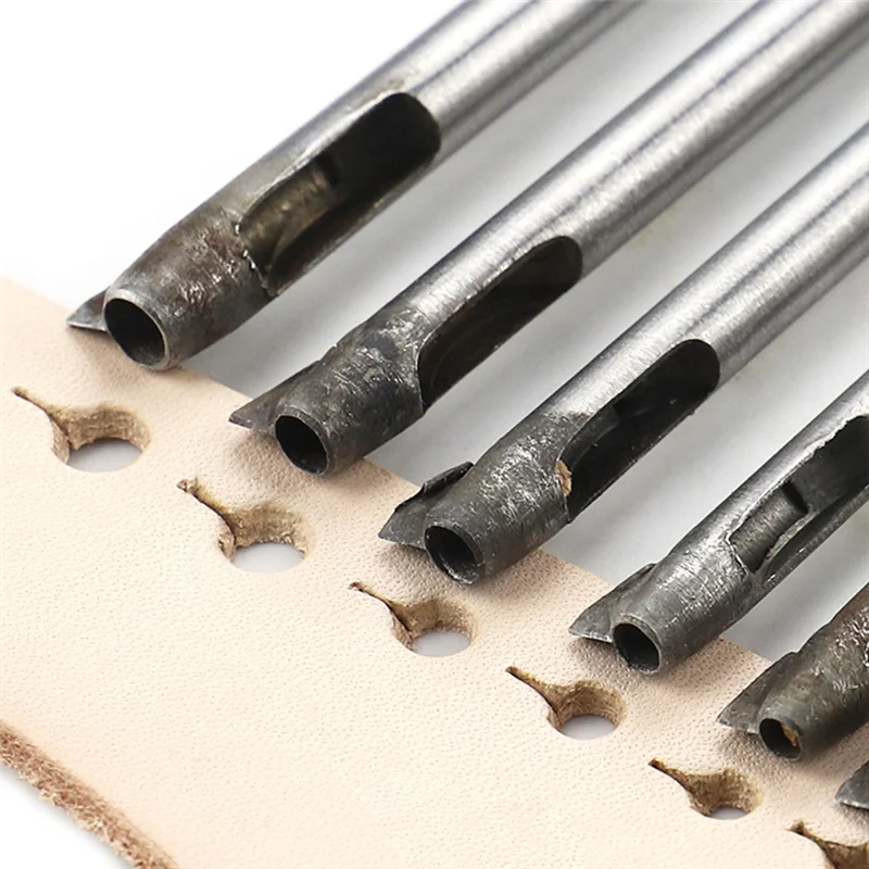 ABAH-DIY 가죽 조각 도구 벨트 구멍이있는 펀칭 DIY 바느질 가죽 Pacifierpunch 가죽 버클 벨트 테일 펀치