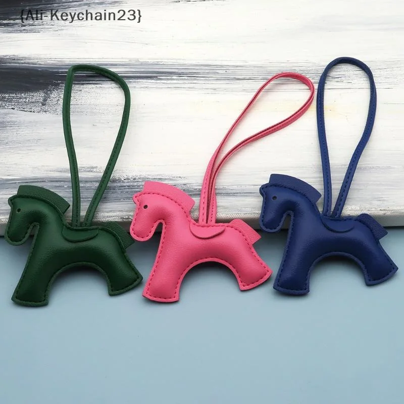 Premium PU Leather Tiny Pony Embellishment Keychain - Showing Color Options