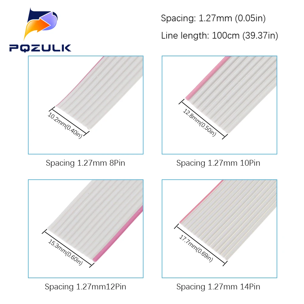Durable Grey Flat Ribbon Cable - Versatile Lengths, High-Voltage Tolerance, Multi-Pin Configuration