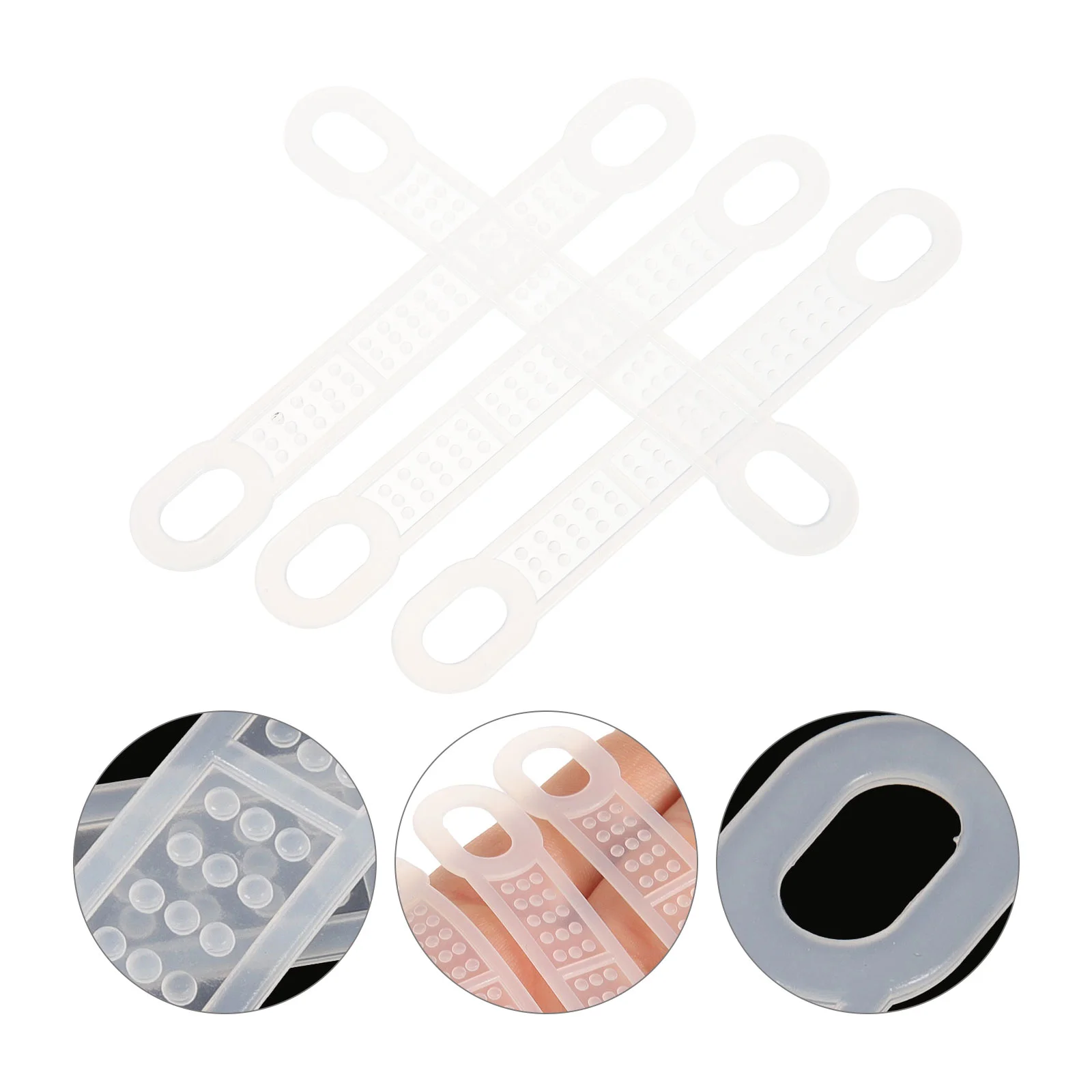 

50 Pcs Non-slip Hanger Strip Clip Clothes Strips Solid Wood Coat Clips Hangers Grips Clothing Silica Gel for Silicone