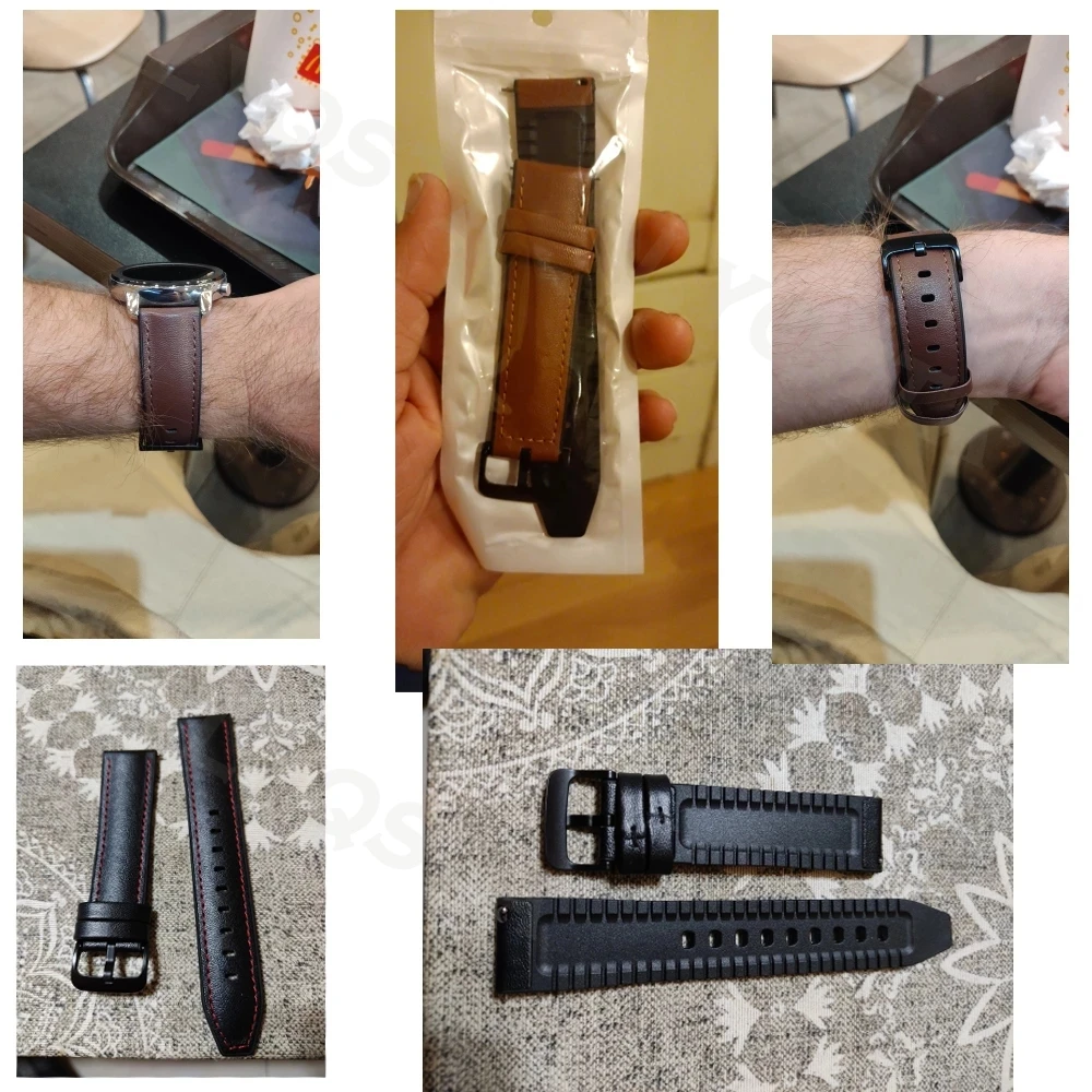 Premium Leather Silicone Bracelet Strap - 22mm Replacement Watchband